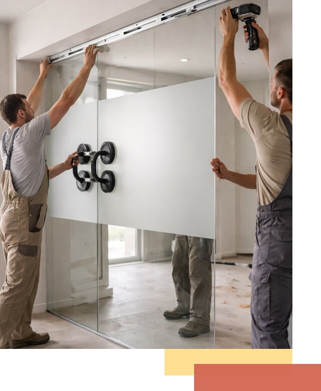 Матовые стеклянные перегородки под ключ в Сосновом Бору