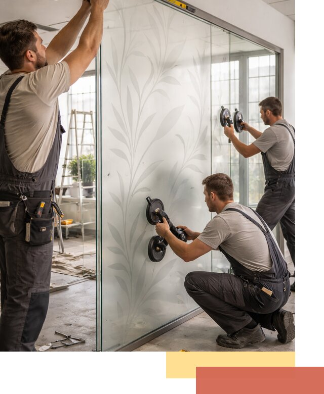 Стеклянные перегородки с рисунком на заказ в Сосновом Бору