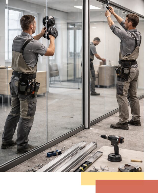 Стеклянные офисные перегородки под ключ в Сосновом Бору