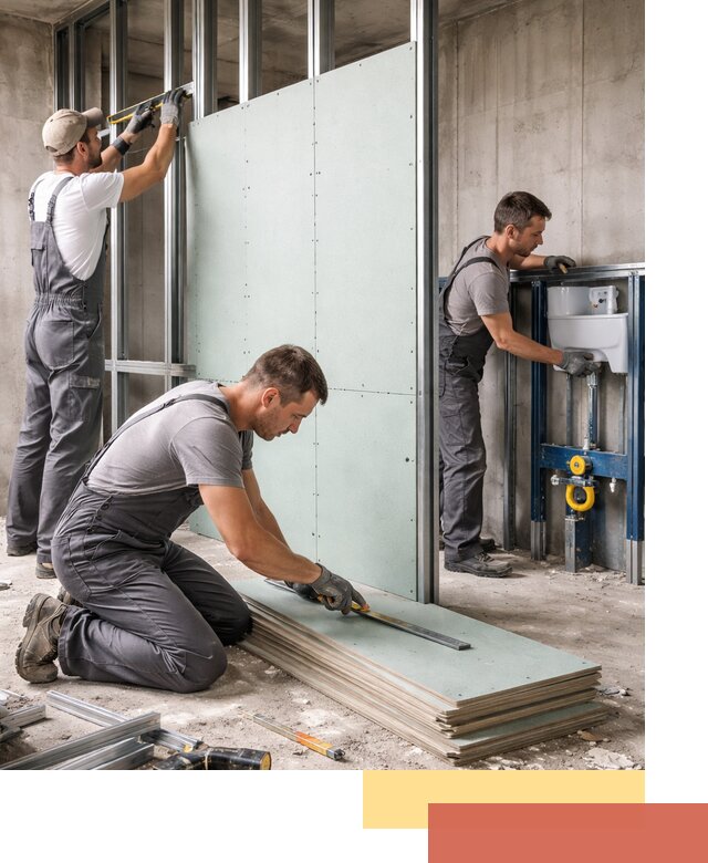 Монтаж и ремонт сантехнических перегородок в Сосновом Бору