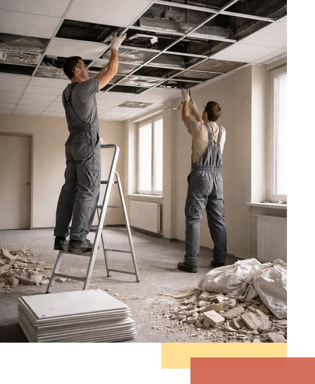 Демонтаж потолков Армстронг профессионально в Сосновом Бору