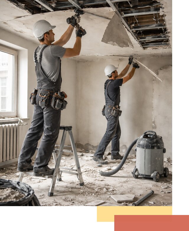 Демонтаж гипсокартонного потолка в Сосновом Бору быстро и аккуратно