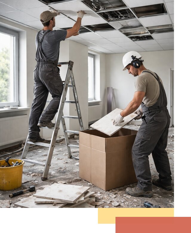 Демонтаж потолочной плитки в Сосновом Бору быстро и аккуратно