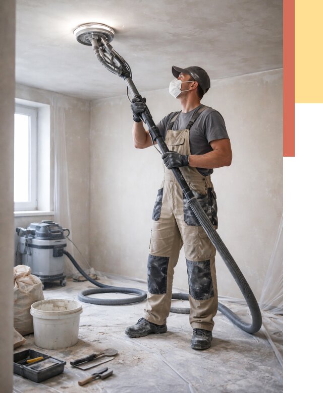 Шлифовка потолка в Сосновом Бору от 3555 руб. — услуги шлифования потолка | ОТДЕЛОЧНИК-Снб