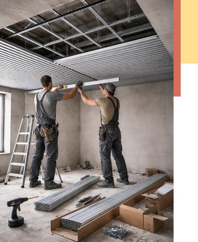 Монтаж реечного потолка в Сосновом Бору от 4571 руб. под ключ | ОТДЕЛОЧНИК-Снб