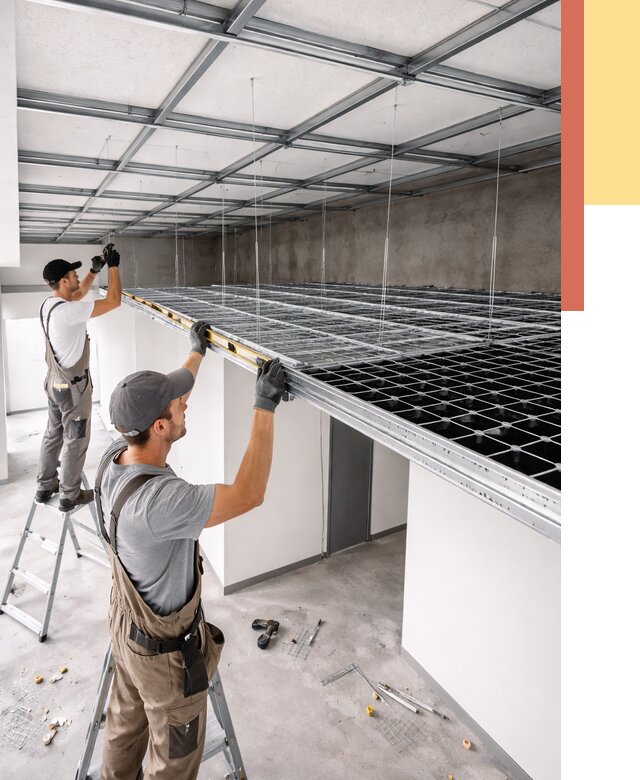 Монтаж потолка грильято в Сосновом Бору от 457 руб./м² — быстрая сборка под ключ | ОТДЕЛОЧНИК-Снб