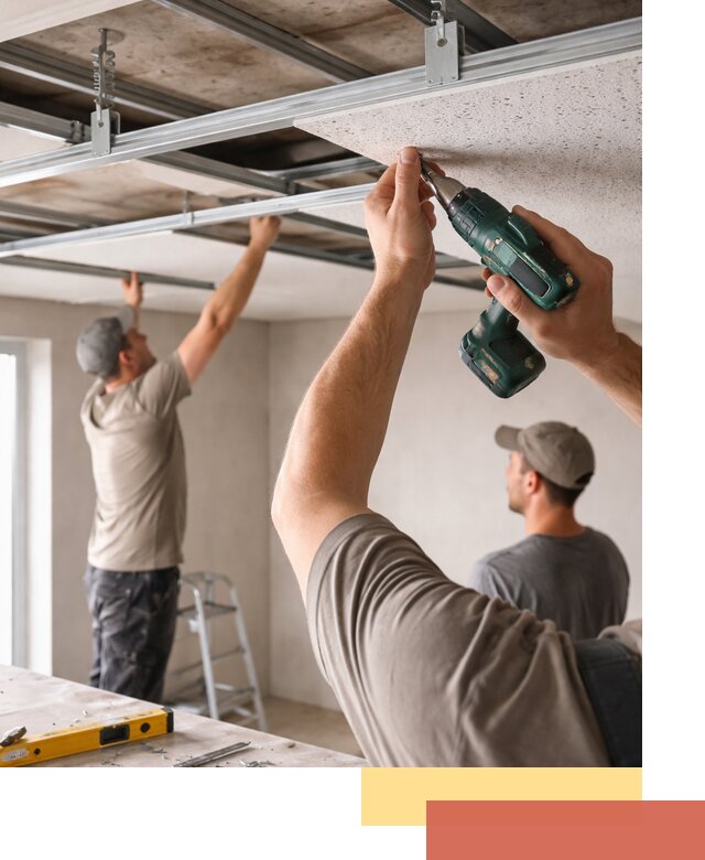 Монтаж акустического потолка в Сосновом Бору под ключ