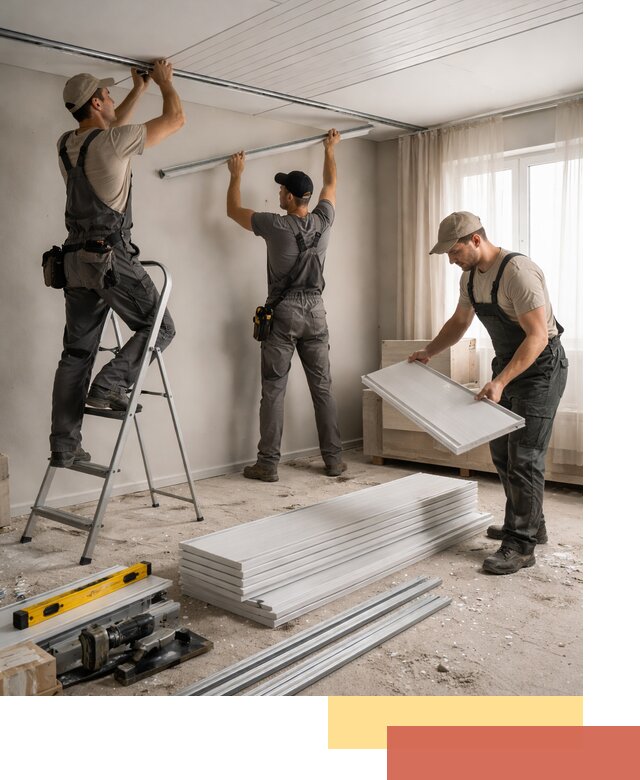 Монтаж потолка из ПВХ панелей в Сосновом Бору оперативно и качественно