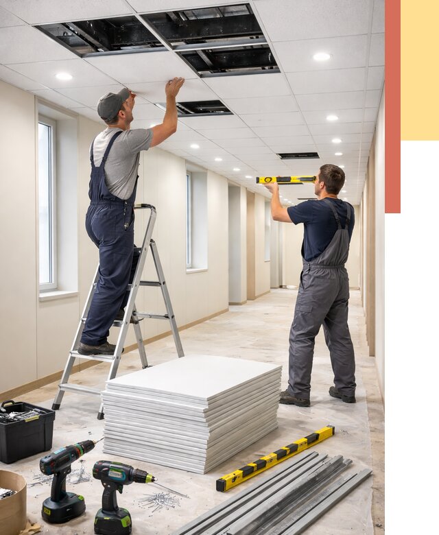 Ремонт потолка Армстронг в Сосновом Бору от 4571 руб. — быстро и недорого | ОТДЕЛОЧНИК-Снб