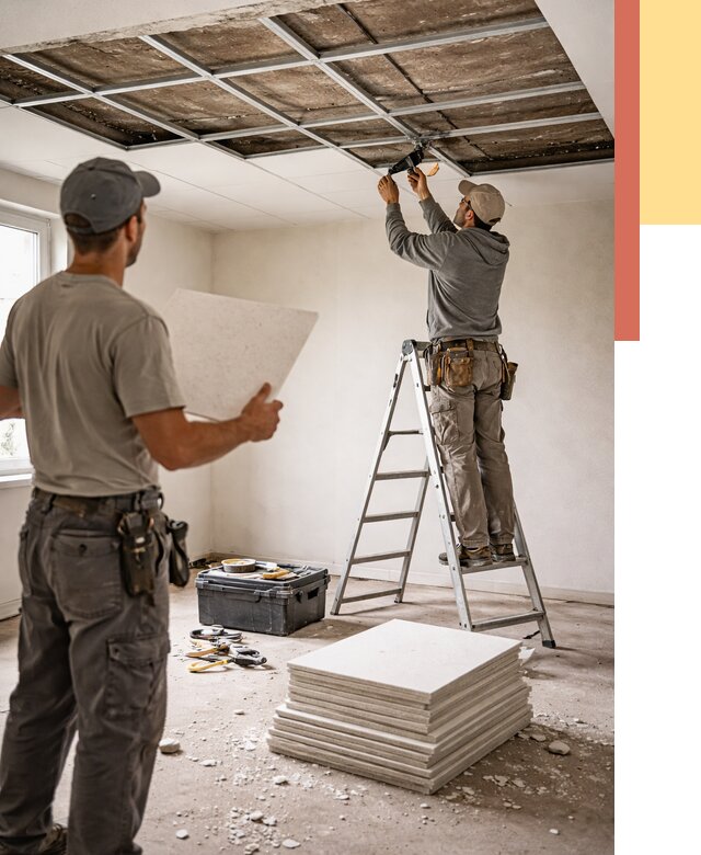 Замена плит подвесного потолка в Сосновом Бору от 1778 руб. быстро и недорого | ОТДЕЛОЧНИК-Снб