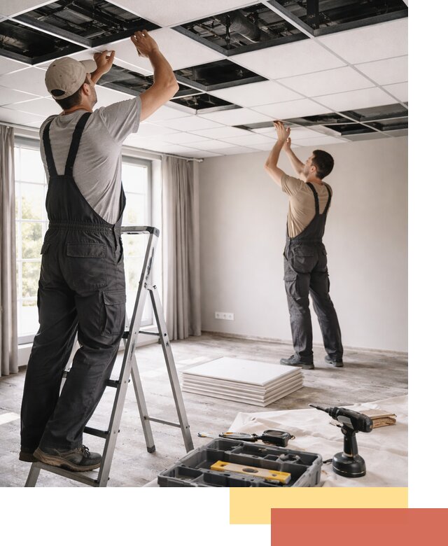 Замена плит подвесного потолка в Сосновом Бору быстро и качественно