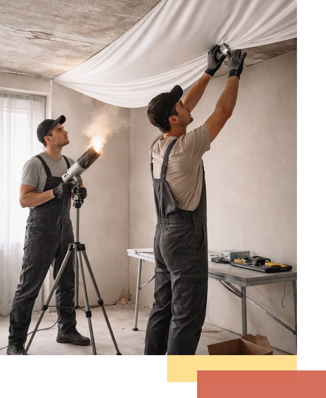 Установка натяжного потолка под ключ в Сосновом Бору