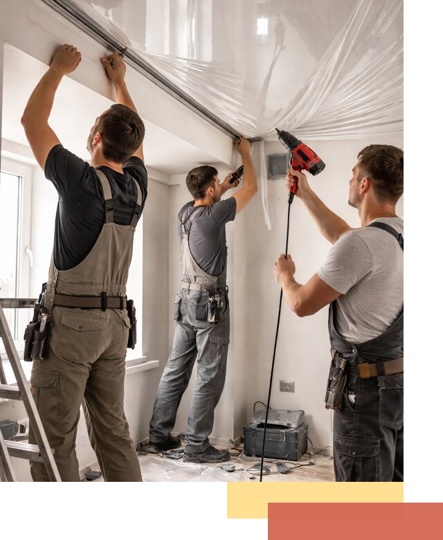 Монтаж глянцевого натяжного потолка в Сосновом Бору быстро и качественно