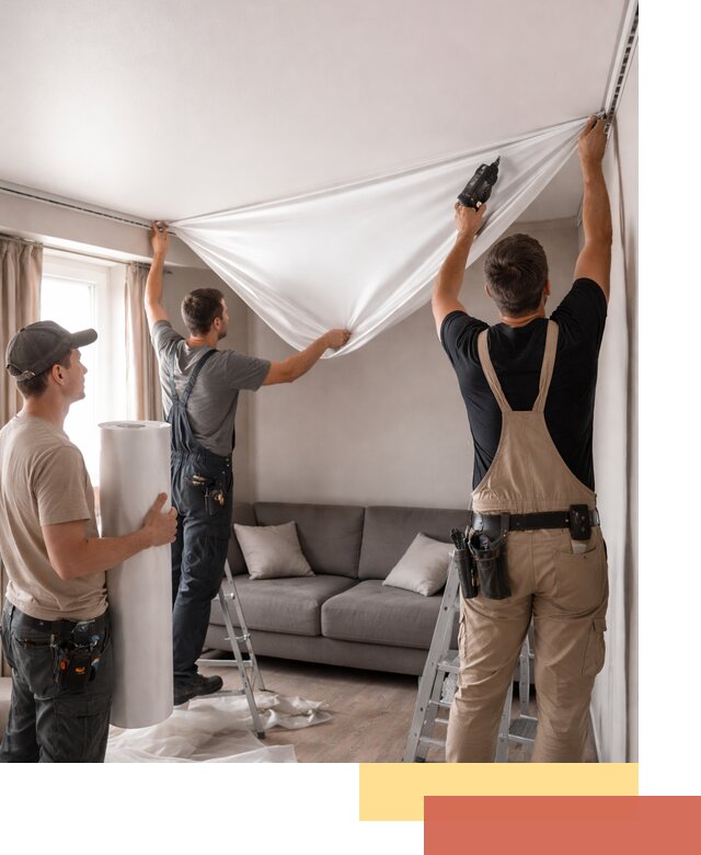 Монтаж сатинового натяжного потолка в Сосновом Бору качественно и быстро