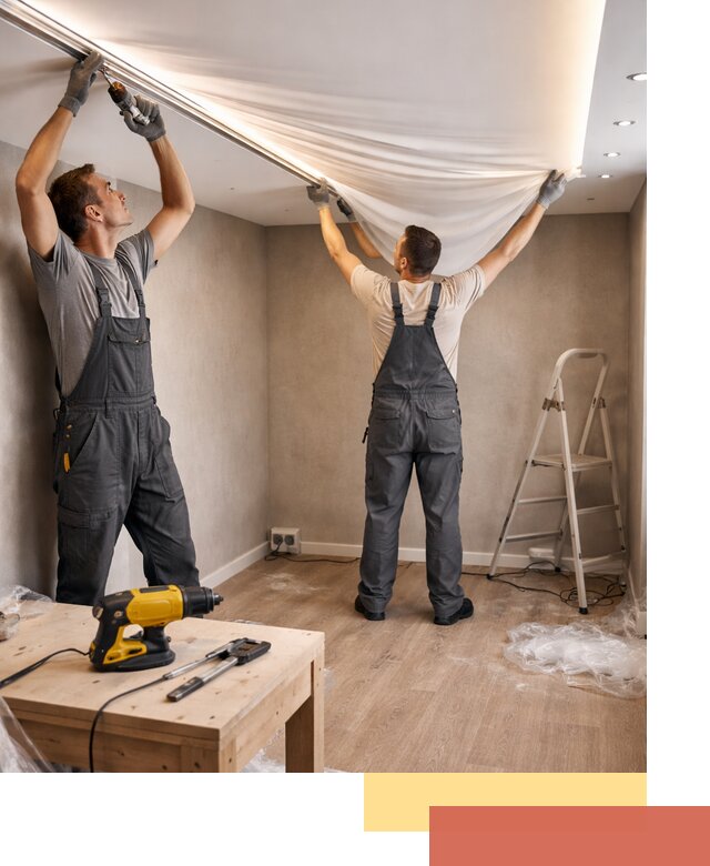 Монтаж натяжного потолка с подсветкой в Сосновом Бору цена и сроки