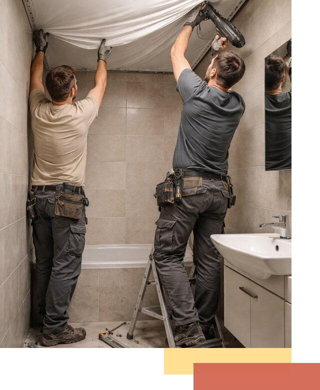 Монтаж натяжного потолка в ванной в Сосновом Бору быстро и качественно