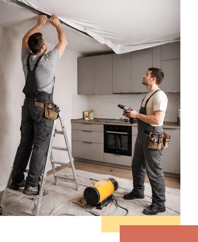 Монтаж натяжного потолка на кухне в Сосновом Бору