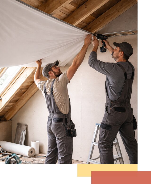 Монтаж натяжного потолка в мансарде в Сосновом Бору