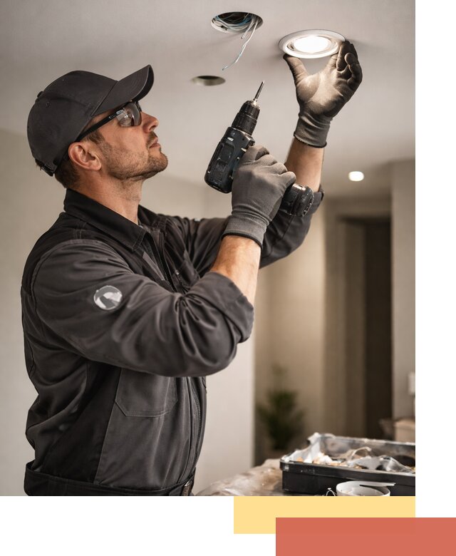 Установка точечных светильников в натяжной потолок в Сосновом Бору