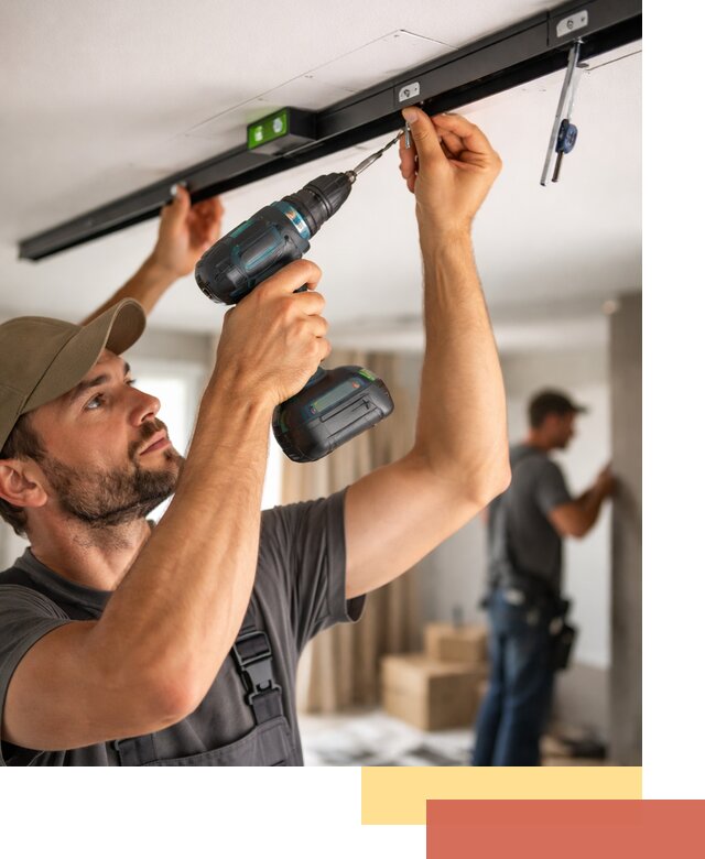 Установка трековых светильников в натяжной потолок в Сосновом Бору