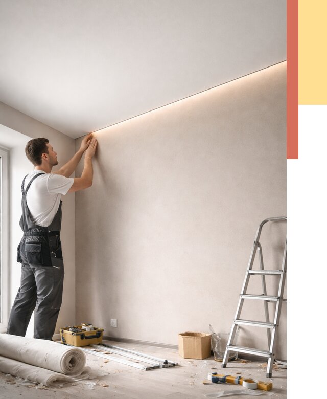 Теневые натяжные потолки в Сосновом Бору от 8330 руб. под ключ | ОТДЕЛОЧНИК-Снб