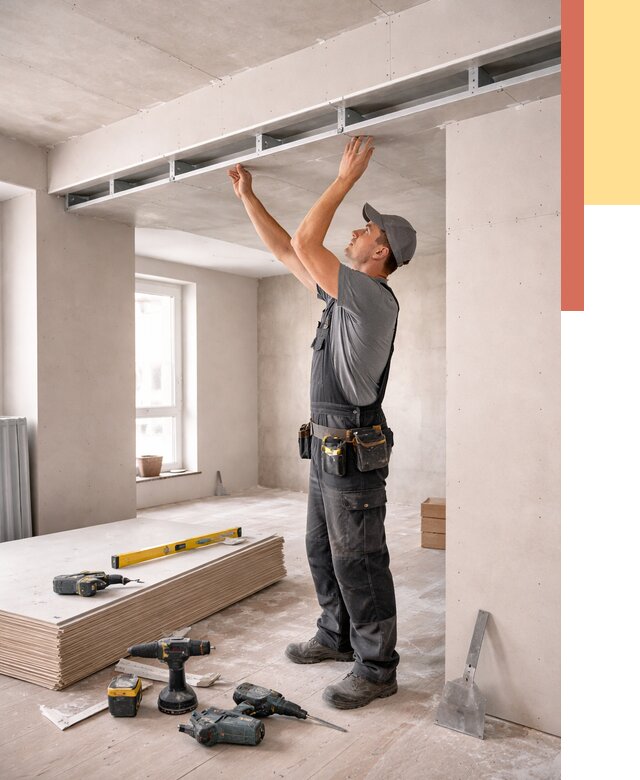 Потолок из гипсокартона с нишей в Сосновом Бору от 1270 руб. под ключ | ОТДЕЛОЧНИК-Снб