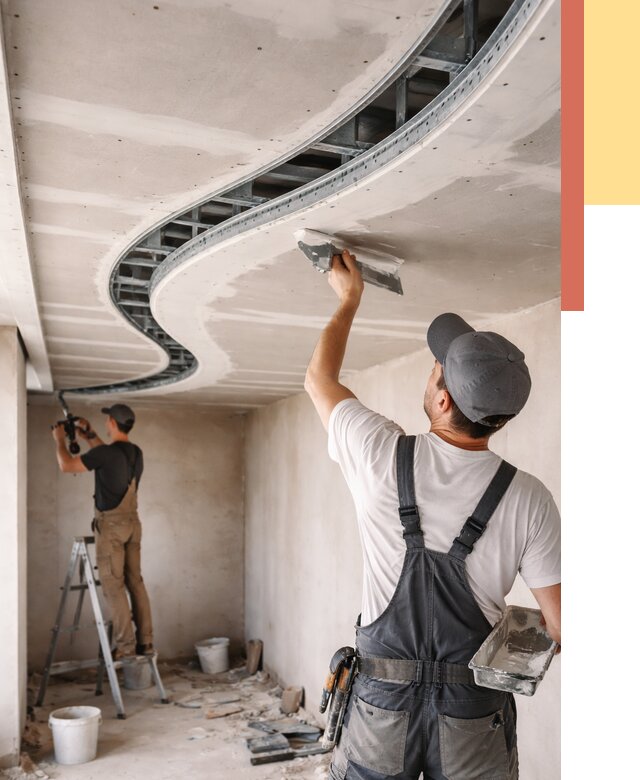 Криволинейный потолок из гипсокартона в Сосновом Бору от 2133 руб./м2 | ОТДЕЛОЧНИК-Снб