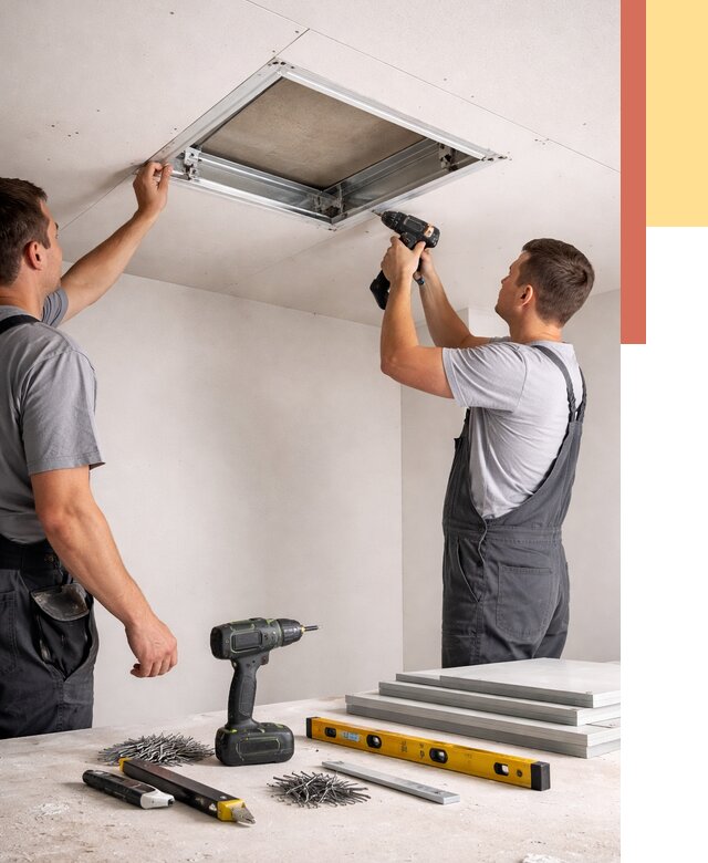 Установка люка в потолок ГКЛ в Сосновом Бору от 2540 руб. под ключ | ОТДЕЛОЧНИК-Снб