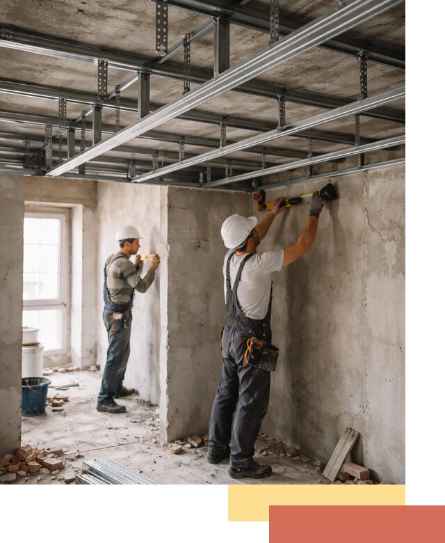 Монтаж каркаса потолка из профильного профиля в Сосновом Бору