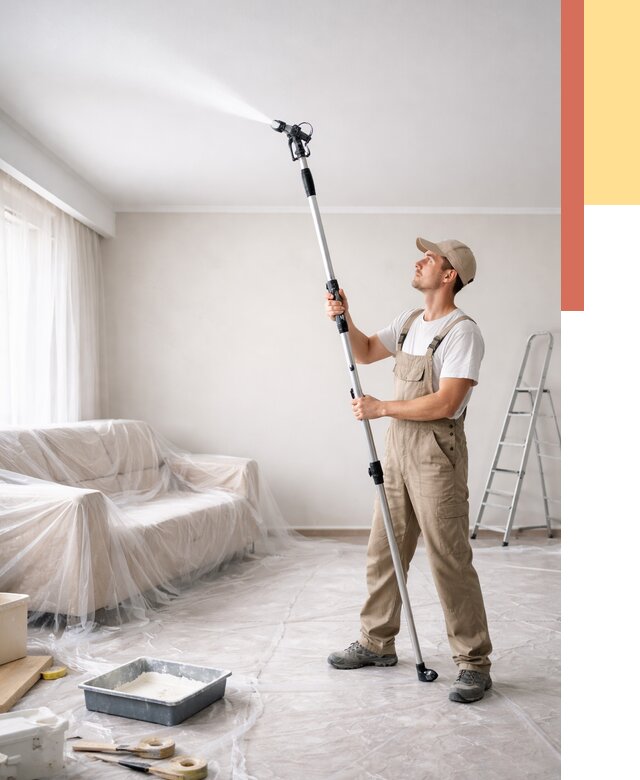 Покраска потолка краскопультом в Сосновом Бору от 4571 руб. быстро и недорого | ОТДЕЛОЧНИК-Снб