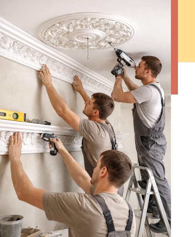 Монтаж лепнины на потолок в Сосновом Бору от 3251 руб. быстро и недорого | ОТДЕЛОЧНИК-Снб