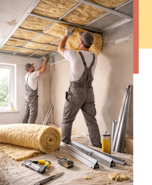 Утепление потолка в Сосновом Бору от 7314 руб/м2 — недорого, быстро, под ключ | ОТДЕЛОЧНИК-Снб