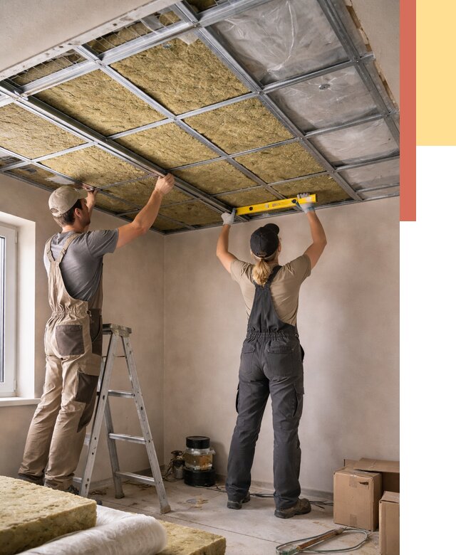 Шумоизоляция потолка в Сосновом Бору от 1270 руб. под ключ — услуги ОТДЕЛОЧНИК-Снб