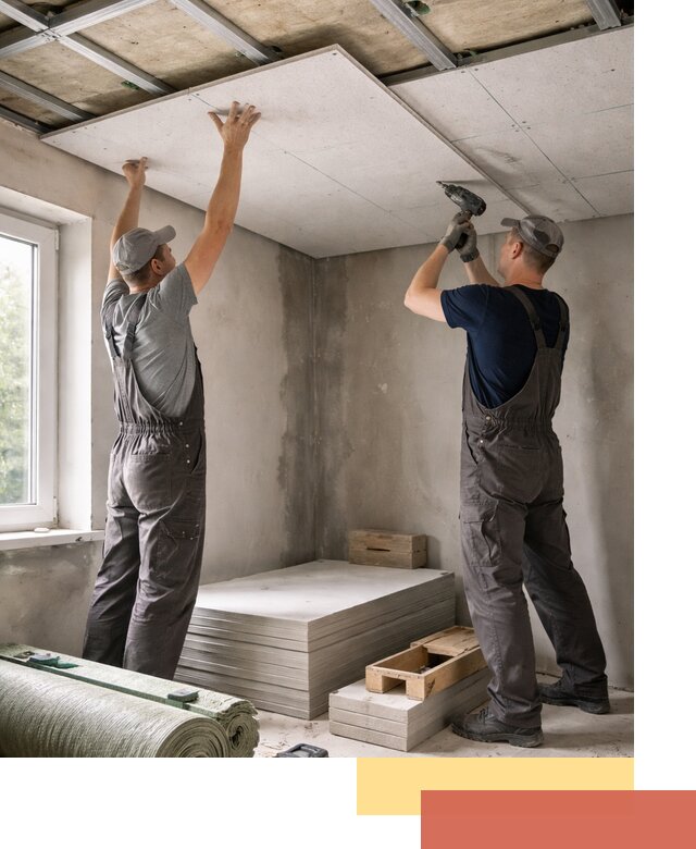 Шумоизоляция потолка панелями ЗИПС в Сосновом Бору